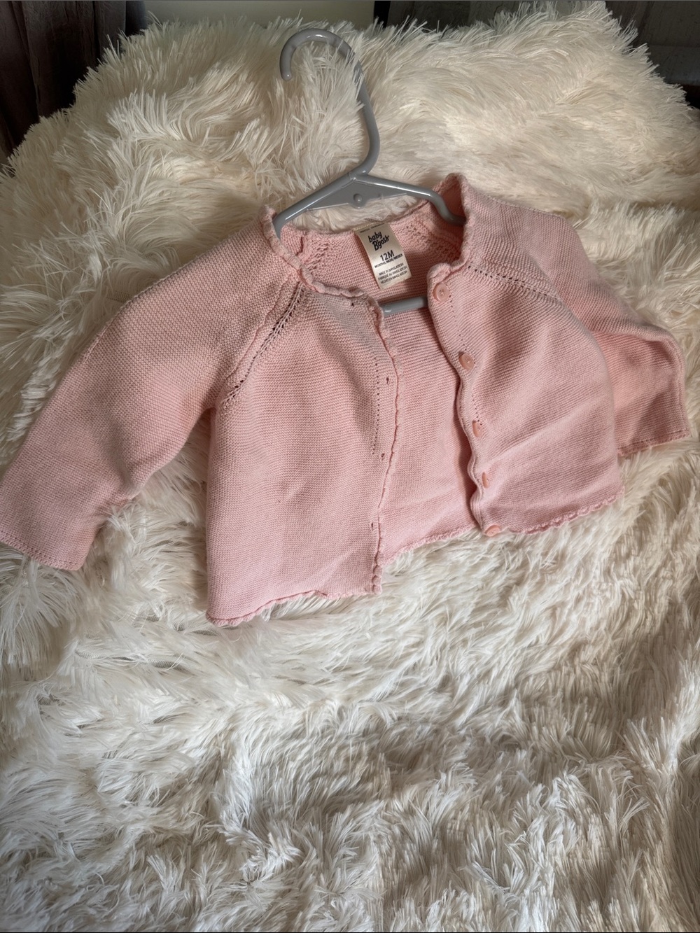 Baby Pink Knit Cardigan Sweater